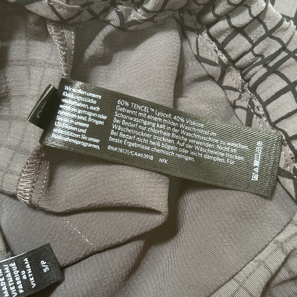 Eileen Fisher SET Black Gray M Top and S/P Pants Grid Pattern - Picture 11 of 16